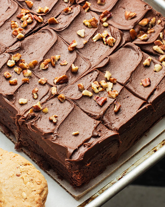 Brownie with nuts by the slice